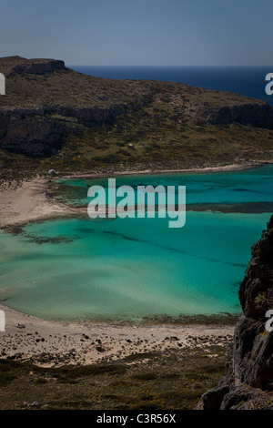 Balos Beach, sur la péninsule de Gramvousa, dans le nord-ouest de Crète, Grèce. Banque D'Images