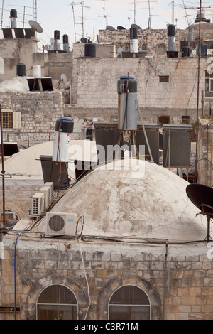 Vue sur les toits de la vieille ville de Jérusalem, Israël Banque D'Images