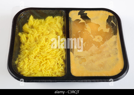 Poulet Korma et riz pilaf repas prêt Banque D'Images