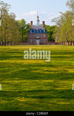 Palais du gouverneur dans la ville coloniale de Williamsburg, Virginie Banque D'Images