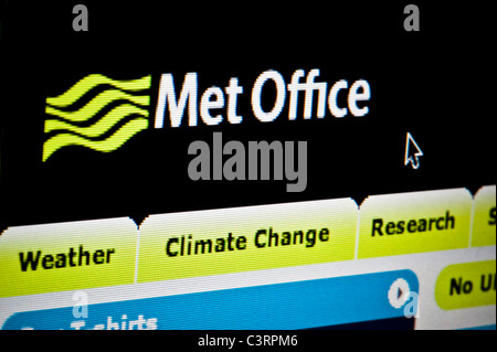 Gros plan du Met Office logo tel que vu sur son site web. (Usage éditorial uniquement : -Print, télévision, e-book et le comité éditorial du site). Banque D'Images