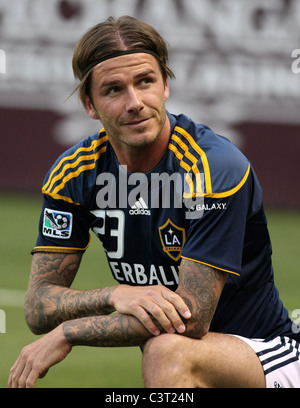 Célébrités DAVID BECKHAM AU LA GALAXY V SPORTING KANSAS CITY MLS FOOTBALL MATCH CARSON LOS ANGELES CALIFORNIA 14 Mai 2011 Banque D'Images