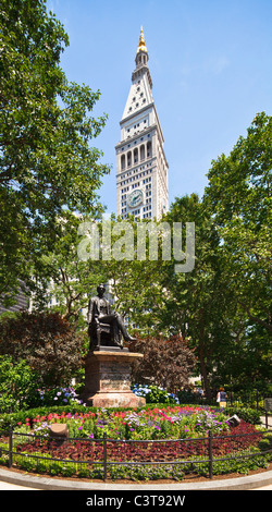 Metropolitan Life Tower, William Seward Statue Banque D'Images