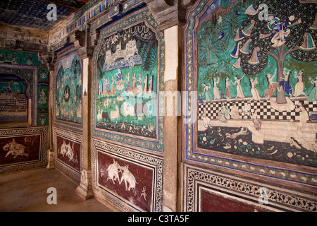 Illustrations et Peintures de Taragarh fort de Bundi, Rajasthan, Inde Banque D'Images