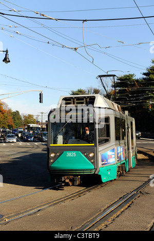 Le tramway, métro ou T, à Boston, Massachusetts Banque D'Images