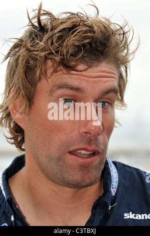 UK, Dorset, Skandia Sail for Gold Regatta, Skandia Team GBR, Iain Percy, Photo par : DORSET MEDIA SERVICE Banque D'Images