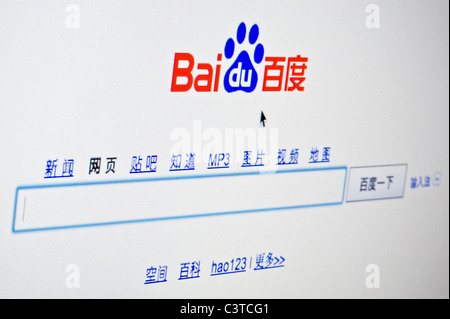 De près de l'logo Baidu comme vu sur son site web. (Usage éditorial uniquement : -Print, télévision, e-book et le comité éditorial du site). Banque D'Images