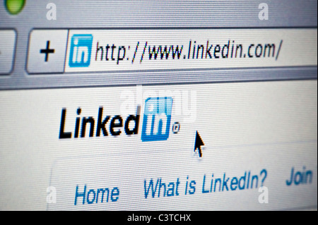 Close up de LinkedIn comme vu sur son site web. (Usage éditorial uniquement : -Print, télévision, e-book et le comité éditorial du site). Banque D'Images