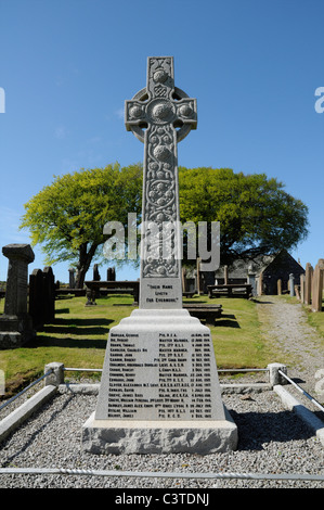 Croix celtique memorial, Église Paroissiale, Colvend, Dumfries et Galloway, Écosse Banque D'Images