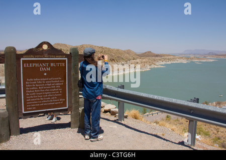 Damsite Elephant Butte, réservoir, près de la vérité ou conséquences, NM Banque D'Images