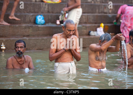 Gange, Varanasi, Uttar Pradesh, Inde Banque D'Images