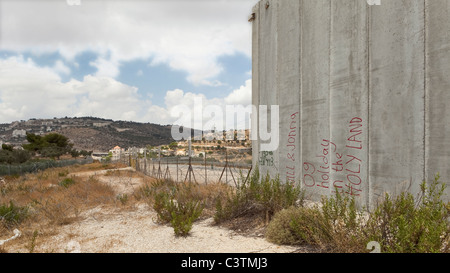 Le mur de séparation et de clôture de sécurité, la Palestine Banque D'Images