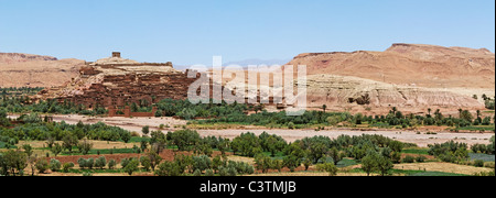 Vue panoramique de Ait Ben Haddou, Maroc. Banque D'Images