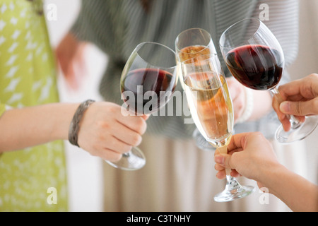 Les femmes Toasting with Wine Banque D'Images