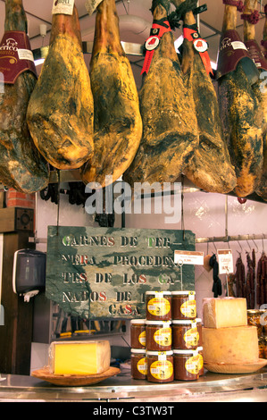 Marché Boucher Bilbao Mercado de la Rivera Espagne Pays Basque Espagnol Banque D'Images