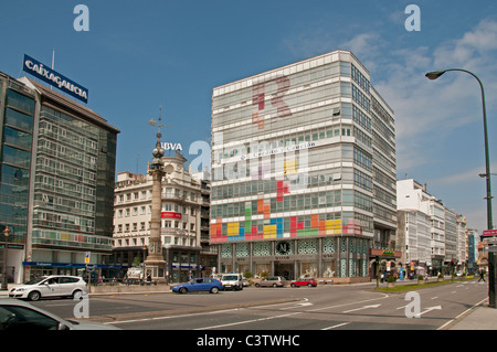 Coruna Espagne Avenida da Marina Restaurant Bar Pub Banque D'Images