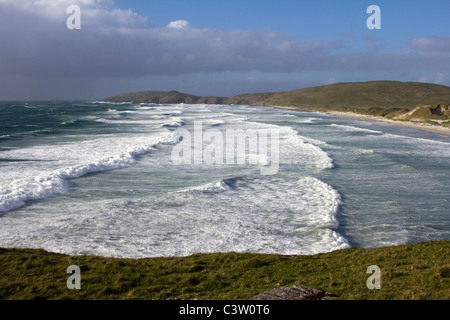 Plage de traigh eais West Isle of barra Western Isles Hébrides extérieures en Écosse Banque D'Images