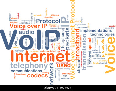 Concept d'arrière-plan wordcloud illustration de la VoIP Banque D'Images