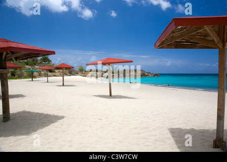 Chalets à Antigua Beach Banque D'Images