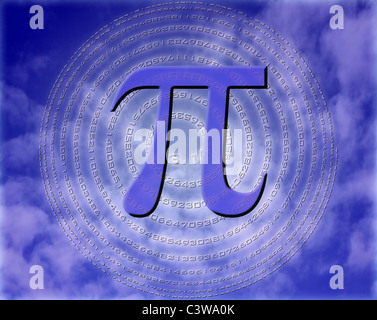 Lettre grecque pi plus de sphère en chiffres pi Banque D'Images