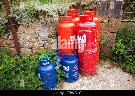 Les bouteilles de gaz à l'extérieur gauche Caldey 117589 Banque D'Images