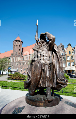 Statue de Swietopelk Wielki, duc de Poméranie, Gdansk, Pologne Banque D'Images