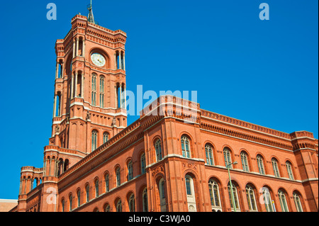 Tour de l'Hôtel de Ville, Rotes Rathaus, Berlin, Alexanderplatz, Mitte, Allemagne Banque D'Images