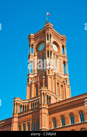 Tour de l'Hôtel de Ville, Rotes Rathaus, Berlin, Alexanderplatz, Mitte, Allemagne Banque D'Images
