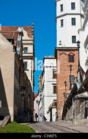 Rue menant au château des ducs de Poméranie, la vieille ville, Szczecin, Pologne Banque D'Images