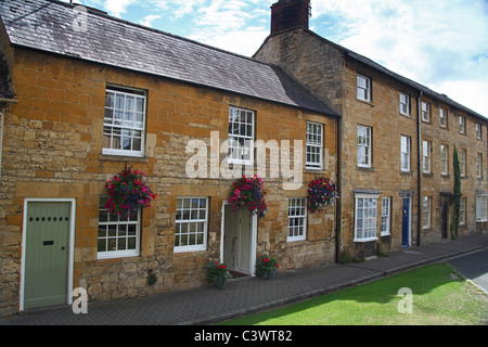 Cottages en pierre de Cotswold à Chipping Campden, Gloucestershire, England, UK Banque D'Images