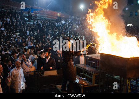 Des centaines de milliers célèbrent Lag BaOmer à tombe de Rabbi Shimon Bar Yochai. Meron, Israël. 22/05/2011. Banque D'Images