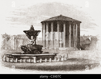 Temple de Vesta, le Forum Romain, Rome, Italie à la fin du xixe siècle. Banque D'Images