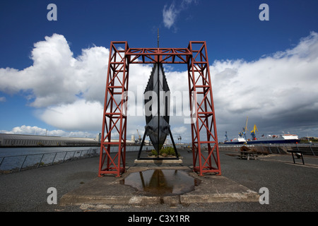 Réplique de proue du Titanic sculpture à thompsons graving dock trimestre titanic Belfast Queens island Banque D'Images