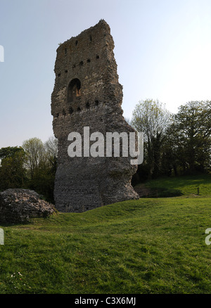 Les vestiges de la porte de chambre de Norman Bramber Castle, West Sussex, UK Banque D'Images