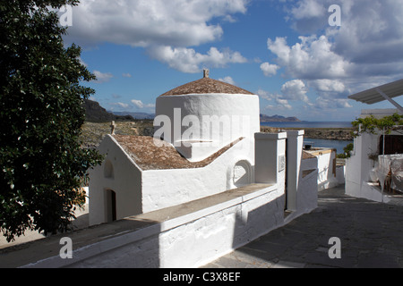 La chapelle de St George à LINDOS. RHODES. Banque D'Images