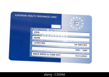 Carte européenne d'assurance maladie Banque D'Images