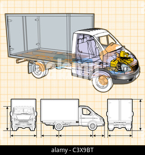 Camion de livraison / Banque D'Images