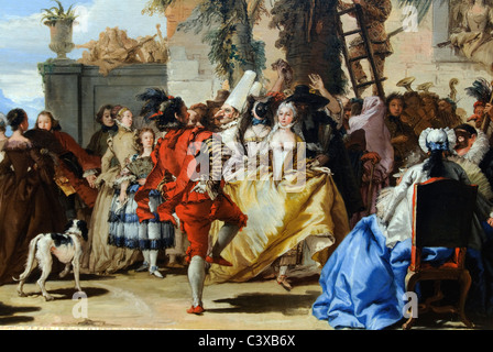 Détail : une danse dans le pays, ca. 1755, par Giovanni Domenico Tiepolo, Banque D'Images