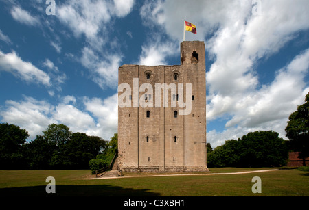Château de Hedingham et jardins, le château de Hedingham, Essex, Angleterre. Banque D'Images