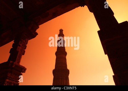 Qutub Minar, New Delhi, Inde Banque D'Images