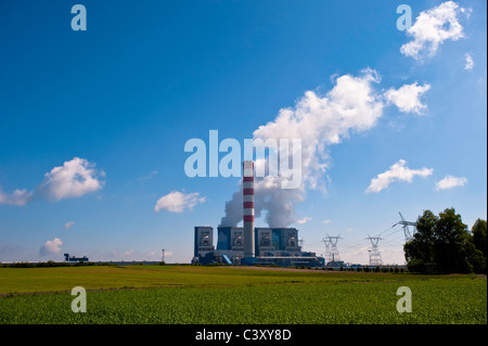 Powered de charbon centrale électrique, Opole, Silésie, Pologne Banque D'Images