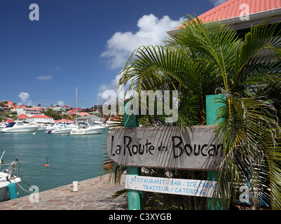 Front de Gustavia à St Barth Banque D'Images