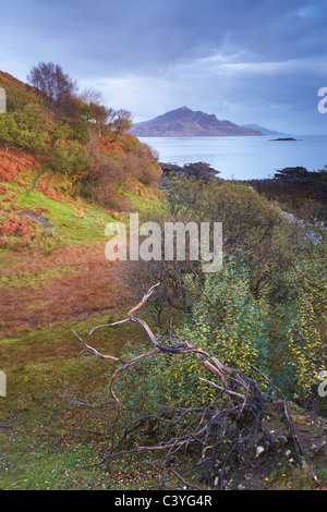 Vue prise du Braes villages sur l'île de Skye à l'ensemble du son de Raasay Banque D'Images