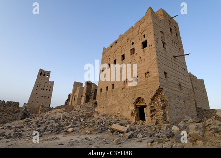 Vieille ville, ville, de Marib, au Yémen, en Arabie, Moyen-Orient, abandonnés, maisons-tours, maisons, Architecture, ruines, ruine Banque D'Images