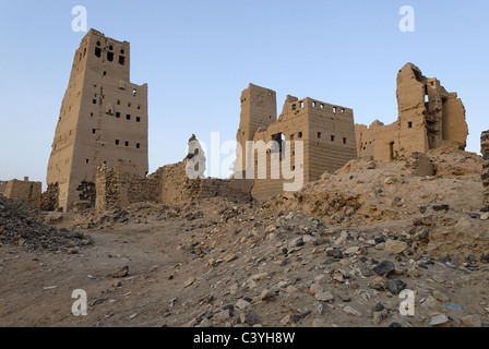 Vieille ville, ville, de Marib, au Yémen, en Arabie, Moyen-Orient, abandonnés, maisons-tours, maisons, Architecture, ruines, ruine Banque D'Images