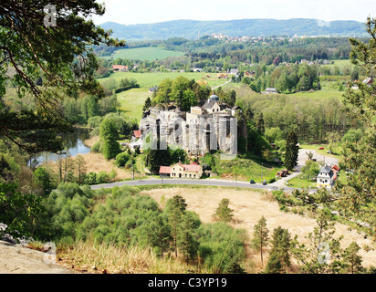 Rocky château médiéval Sloup, République Tchèque, Europe Banque D'Images