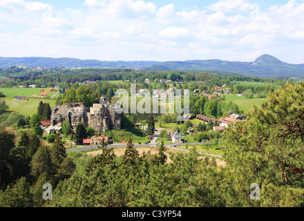 Rocky château médiéval Sloup, République Tchèque Banque D'Images