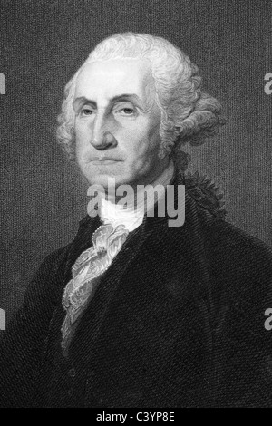 George Washington (1731-1799) sur gravure de 1800. Premier Président des États-Unis au cours de 1789-1797. Banque D'Images