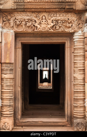 Entrée du temple prasat hin Phanom Rung au parc, Thaïlande Banque D'Images