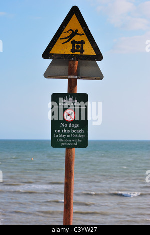 Pas de chiens sur la plage Banque D'Images